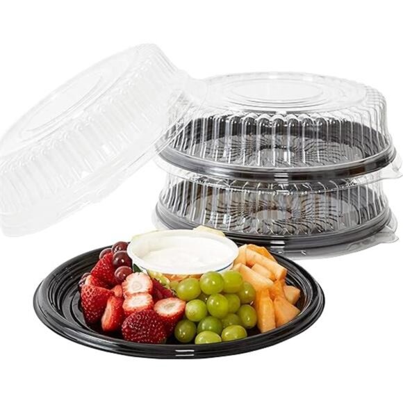 Grub Heavy Duty, Recyclable 12 in. Serving Tray and Lid 3pk. Large, Black - Picture 16 of 16